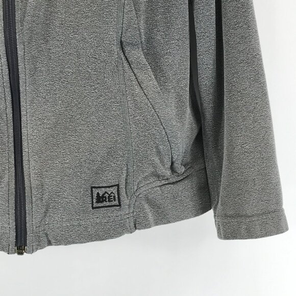 REI Full Zip Hooded Sweatshirt Women's Medium Gray Hoodie Pockets Outdoor Travel - Picture 2 of 13
